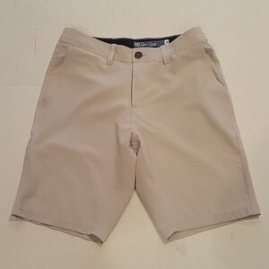 QUIET STORM KHAKI POLYESTER SHORTS (sz 29)